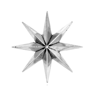 Silver-Tone Eight-Point Star Brooch Pins in Two Pictured Designs
