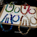 Faceted Rectangle Stone Necklace Bracelet Earring Sets view 1