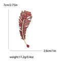 Rhinestone Feather Brooch Gold Tone Four Color Styles view 5