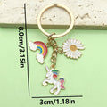 Rainbow Unicorn, Daisy And Love Charm Metal Keychains, 2 Styles view 2