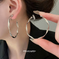 Thin Hoop Earrings in Gold and Silver Tone with Multiple Sizes view 4