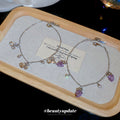 Crystal Cherry Grape Pendant Chain Bracelets Silver Two Styles view 4