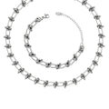 Steel Knot Link Chain Necklace And Matching Bracelet Set view 5
