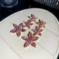Graduated Crystal Flower Drop Earrings in Three Colors view 6