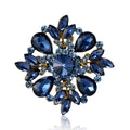 Round Petal Crystal Brooch in Detailed Metal and Crystal Design view 5