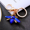 Faceted Gem Bee Keychains in Royal Blue Champagne and Dark Gray view 6