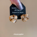 Gold Tone Woven Knot Stud Earrings Decorative Jewelry Pair view 2