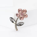 Three Flower Crystal Branch Brooch In Blue And Pink view 2