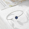 Blue and White Evil Eye Open Cuff Bracelets in Eight Finish Options view 9