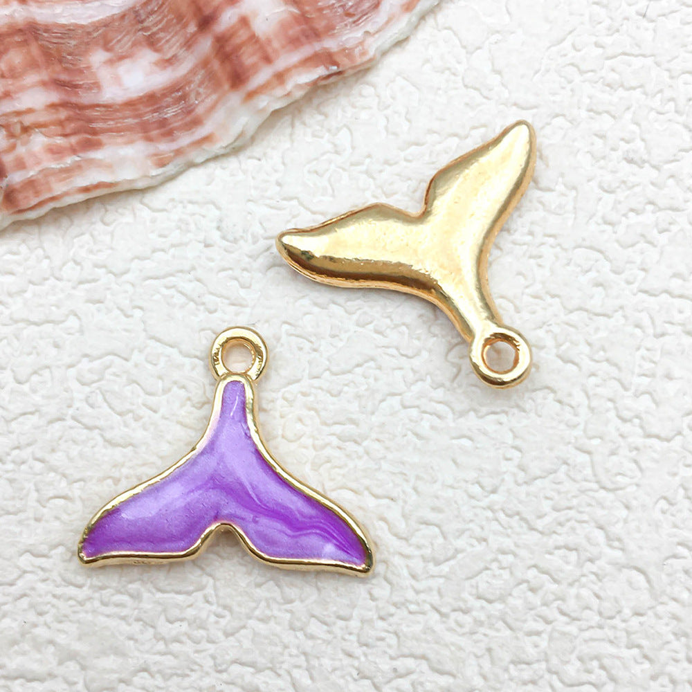 Purple Enamel Zinc Alloy Shell Conch Starfish Ocean Scallop Shell Charm Pendants for DIY Jewelry Making