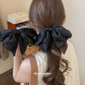 Leopard Fabric Satin Bow Oversized Hair Claw 2 Colors view 3