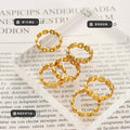 Gold And Steel Hollow Chain Link Band Rings Multi Size view 2