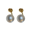 Gold Tone Ball Stud Earrings With Large Pearl Drops view 5