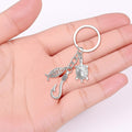 Silver Turtle Jesus Fish Hook Christian Charm Keychain view 4
