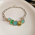 Green Crystal Butterfly Layered Chain Necklaces Fashion Jewelry view 7