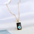 Gold Tone Enamel Evil Eye Pendant Necklaces in Five Designs view 8