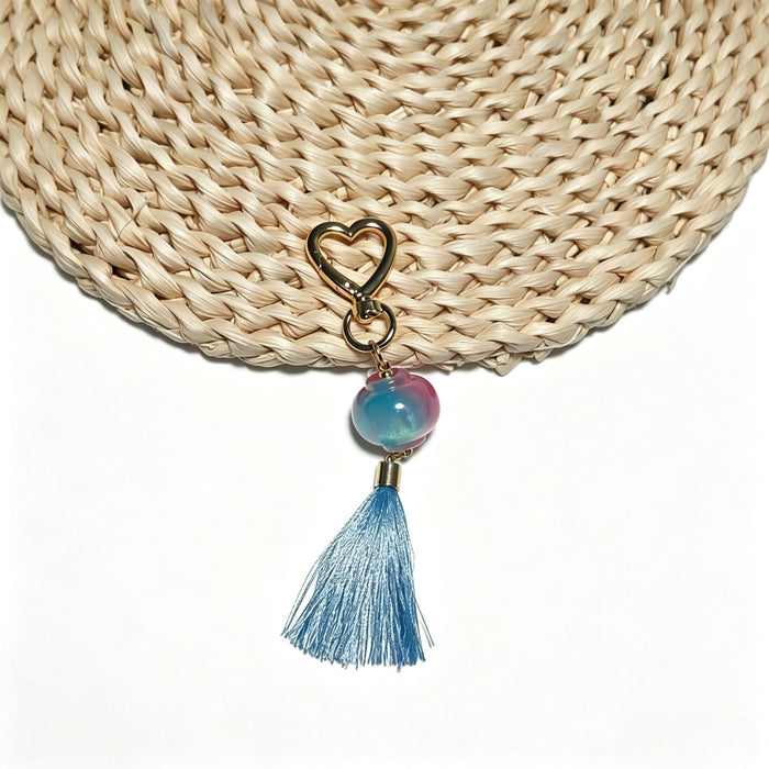 Acrylic Lantern Tassel Keychain Heart Clasp Bag Charm