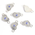 Rhinestone Heart Evil Eye Two Loop Connectors in 12 Styles view 7