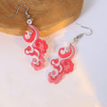 Cloud Scroll Acrylic Long Hook Earrings in Five Colors view 6