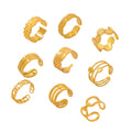 Gold Open Adjustable Fashion Rings Mixed Geometric Styles view 5