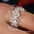 Silver Tone Mixed Shape Crystal Band Ring view 3