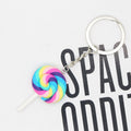 Silver Tone Colorful Swirl Lollipop Novelty Keychains view 8