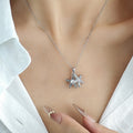Double Starfish And Pearl Accent Pendant Necklace Set view 2