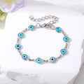 Gold and Silver Tone Evil Eye Link Chain Bracelets in Five Designs view 7