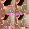 Pastel Coated Hoop Earrings in Seven Size and Color Options view 1