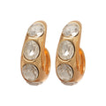 Silver Tone Crystal C Hoop Stud Earrings With Open Curves view 5