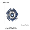 Heavy Rhinestone Sunflower Brooch Marquise Crystal Pin view 12