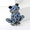 Crystal Sitting Frog Brooch Multicolor Green Blue Brown view 2