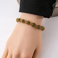 Antique Silver Sculpted Rose Link Floral Chain Bracelet view 6