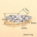Silver Princess Cut Clear CZ Cluster Band Ring 6-10 view 4