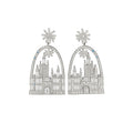 Crystal Castle Statement Stud Earrings Fashion Jewelry view 5
