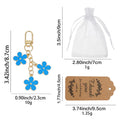 Triple Flower Enamel Keychain Gold Lobster Clasp Charm view 2