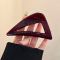 Large Burgundy Open Triangle Hair Claw With Unlisted Brown Version view 6