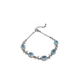 Three Pale Blue Crystal Bracelets With Oval Heart Or Mixed Centers view 5