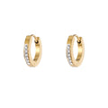 Gold and Silver Tone Crystal Huggie Earrings in Six Designs view 3