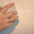 Gold-Tone Open Twist Knot Adjustable Ring Minimal Band view 3