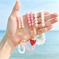 Strawberry Pendant Bead Necklace With Gold Tone Hardware view 1
