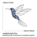 Rhinestone Hummingbird Brooch Multicolor Blue Open Wing Pin view 5