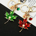 Enamel Maple Leaf Keychains with Pearl Accents in Two Colors plus Assorted view 8