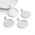 Plain Round Pendant Bezel Settings in Four Metal Finishes view 8