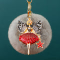 Jeweled Star Fairy Keychains with Round Faux Fur Pom Poms view 4