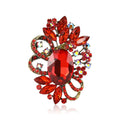 Crystal Loop Leaf Brooch with Faceted Stones for Jackets and Scarves view 1