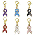 Enamel Awareness Ribbon Charm Gold Lobster Clasp Six Colors view 5