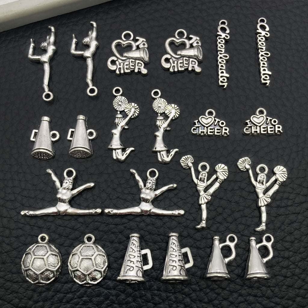 Antique Silver Zinc Alloy Cheer Horn Football Aerobics Charm Pendant for DIY Jewelry