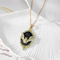 Gothic Bat Portrait Medallion Pendant Necklaces in Six Finishes view 2