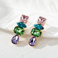 Gold Tone Rhinestone Evil Eye Drop Earrings 8 Styles view 3